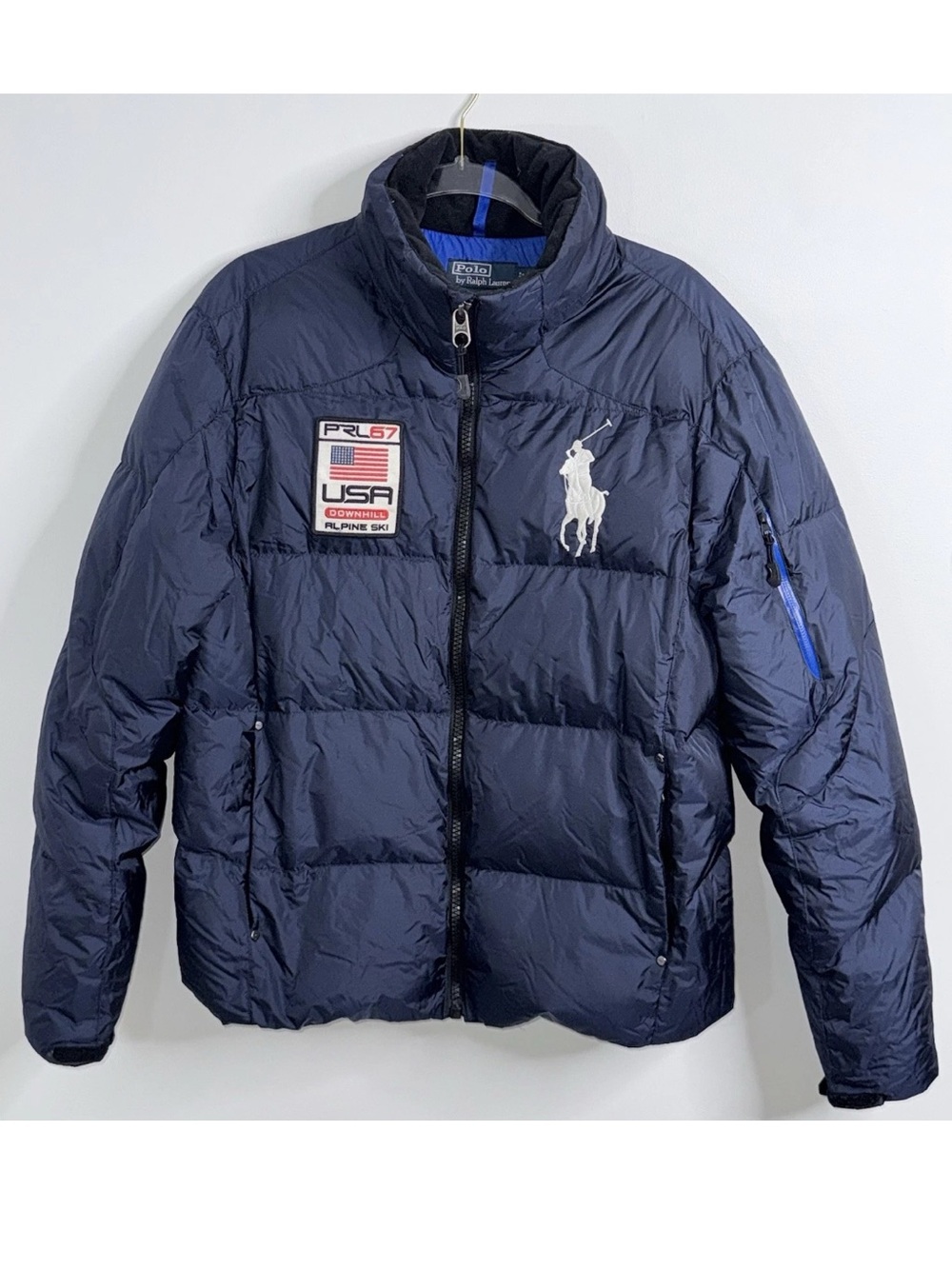 Polo Ralph Lauren Sz M Downhill Alpine Ski PRL 67 Down Puffer Jacket Big Pony